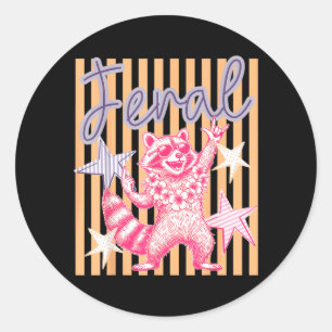 Sticker Rond Raton laveur sauvage Ed Été Préparatoire Été Fémin