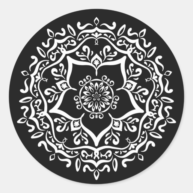 Sticker Rond Raven Mandala (Devant)