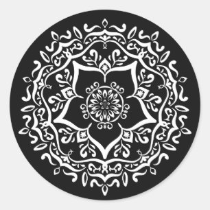 Sticker Rond Raven Mandala