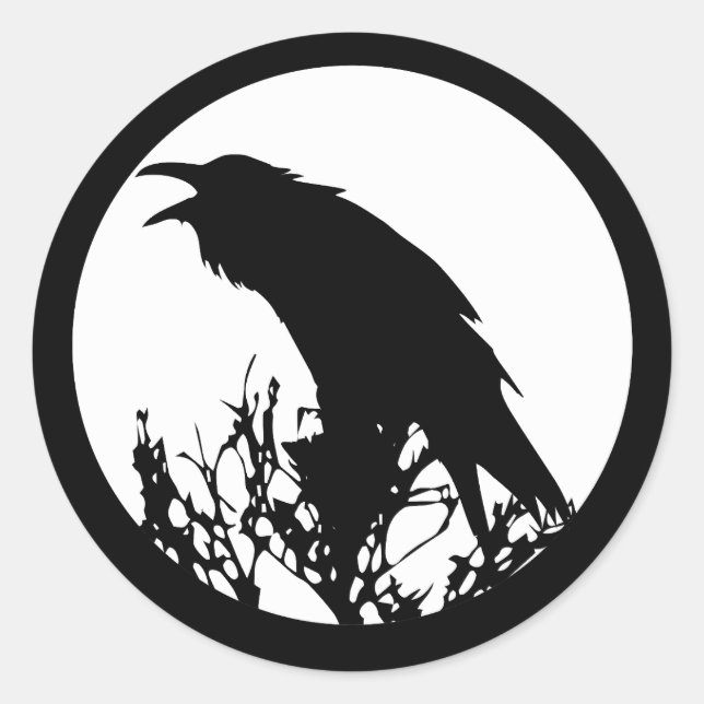 Sticker Rond Raven Moon (Devant)