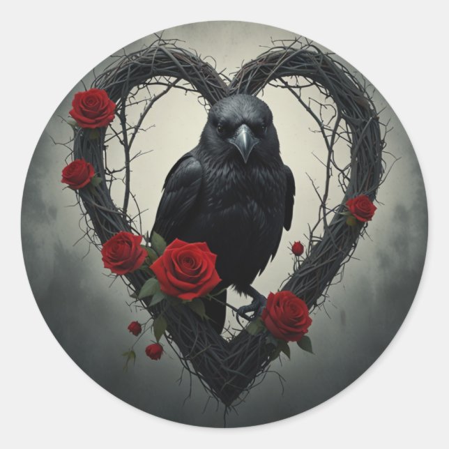Sticker Rond Raven Valentine (Devant)