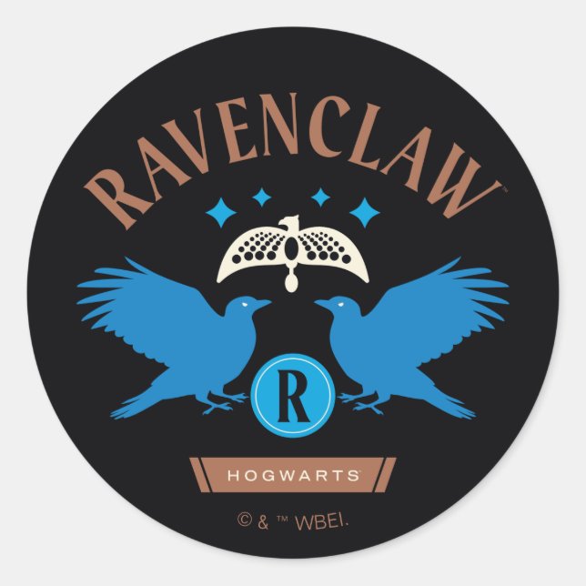 Sticker Rond RAVENCLAW™ Maison double aigle Diadem Graphique (Devant)