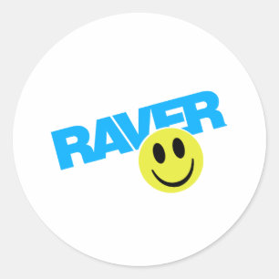 Sticker Rond Raver - Raver Music DJ Clubbing Rave