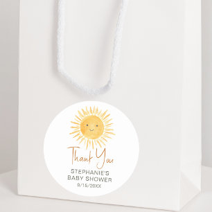 Sticker Rond Ray Of Sunshine Baby shower Merci