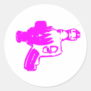 Sticker Rond Raygun rose