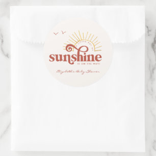 Sticker Rond Rayon de Soleil   Baby Shower Bohème  