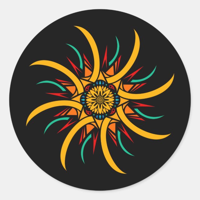 Sticker Rond rayons solaires (Devant)