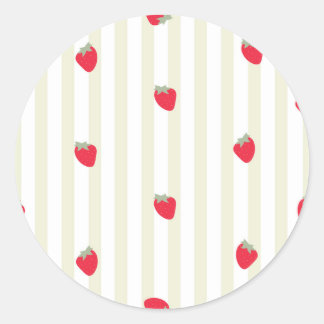 Sticker Rond Rayure verte et cerises