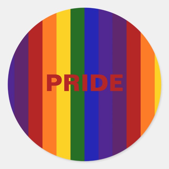 Sticker Rond Rayures arc-en-ciel (Devant)