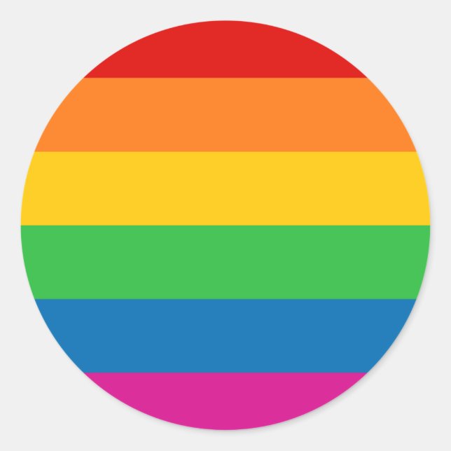Sticker Rond Rayures arc-en-ciel (Devant)