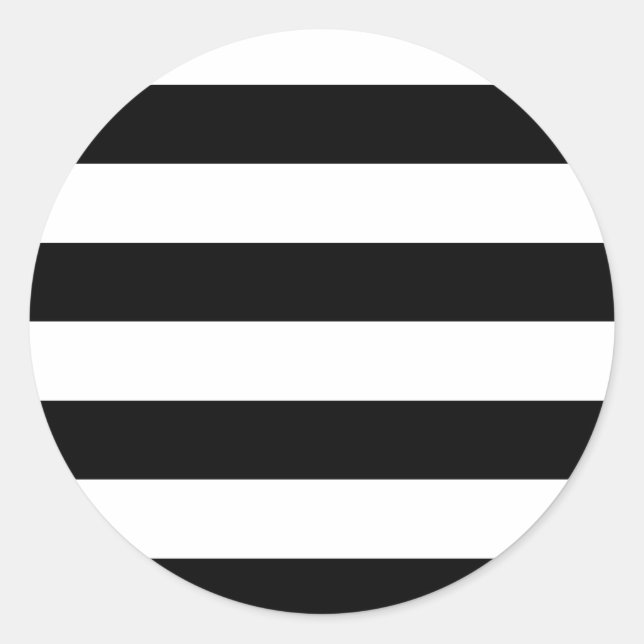 Sticker Rond Rayures blanches et noires modernes (Devant)