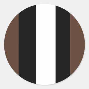 Sticker Rond rayures Brown, noir et blanc