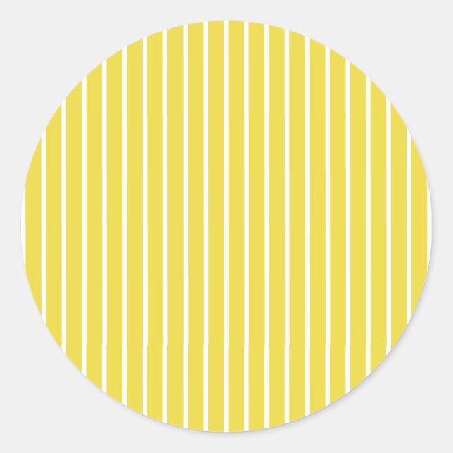 Sticker Rond Rayures Classiques Blanc - Jaune Doré (Devant)