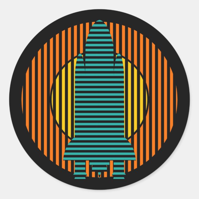 Sticker Rond rayures de fusée solaire (Devant)