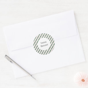 Sticker Rond Rayures de paillettes roses vertes blush