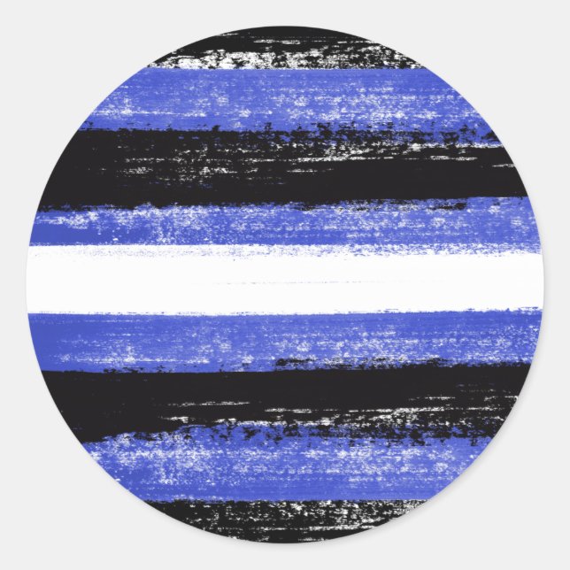 Sticker Rond Rayures de peinture de la fierté en cuir (Devant)