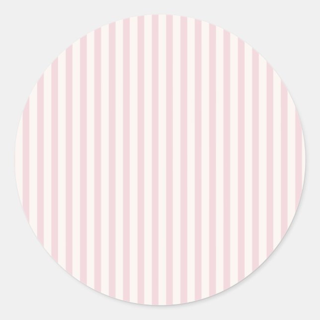 Sticker Rond Rayures de printemps | Douce rose (Devant)