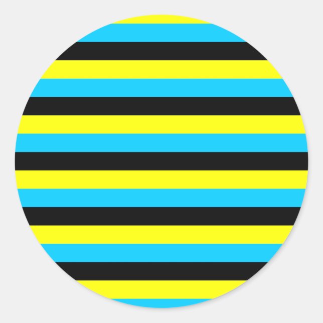 Sticker Rond rayures du drapeau des Bahamas (Devant)