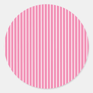 Sticker Rond Rayures Élégantes Blanc - Fuchsia Rose