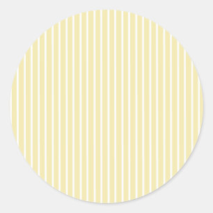 Sticker Rond Rayures Élégantes Blanc - Jaune Beurre
