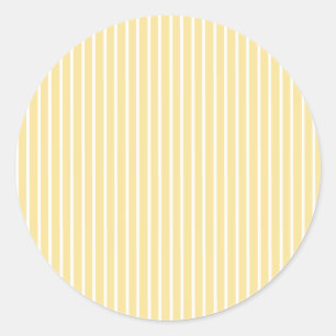 Sticker Rond Rayures Élégantes Blanc - Jaune Canari