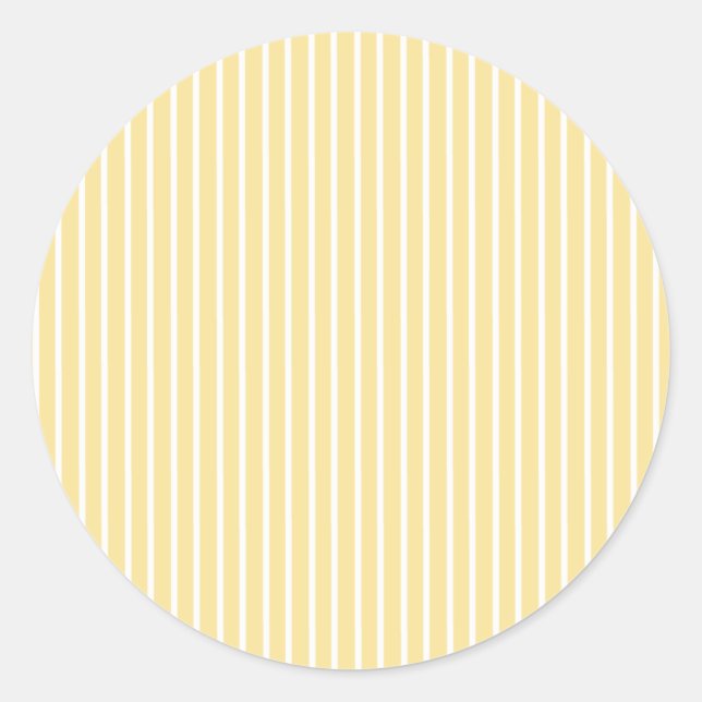 Sticker Rond Rayures Élégantes Blanc - Jaune Canari (Devant)