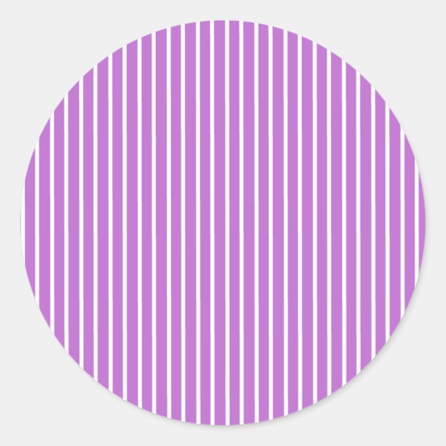 Sticker Rond Rayures Élégantes Blanc - Orchidée Violet (Devant)