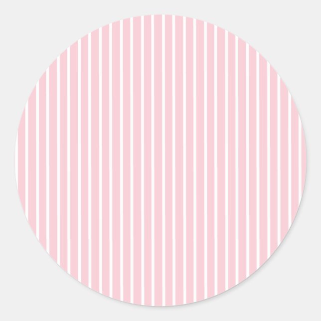 Sticker Rond Rayures Élégantes Blanc - Rose  (Devant)