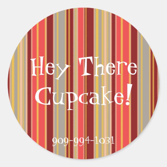 Sticker Rond rayures orange (Devant)