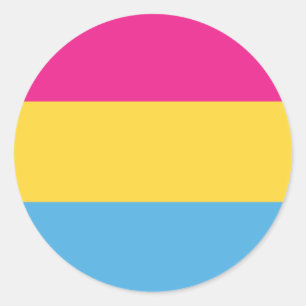 Sticker Rond Rayures Pansexual de la conception de drapeau de