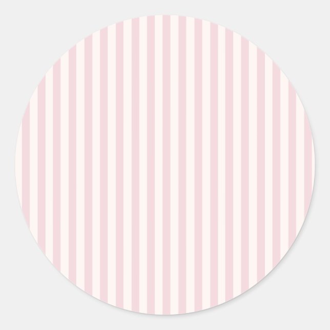 Sticker Rond Rayures Simples - Douce Teinte Rose (Devant)