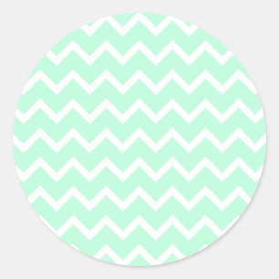 Sticker Rond Rayures vertes en bon état de Chevron de zigzag