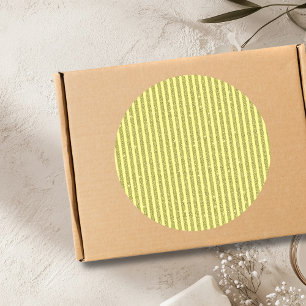 Sticker Rond Rayures verticales de style pailleté jaune vif