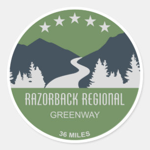 Sticker Rond Razorback Regional Greenway