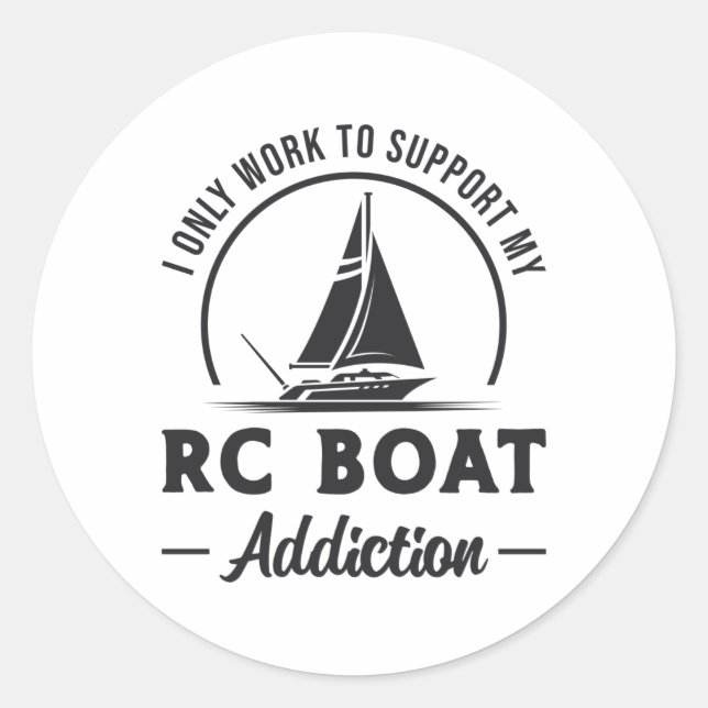 Sticker Rond RC Boat Addiction Modèle à distance Radio RC Boat (Devant)
