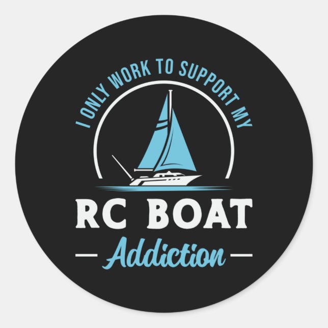 Sticker Rond RC Boat Addiction Remote Model Fundy RC Boats (Devant)