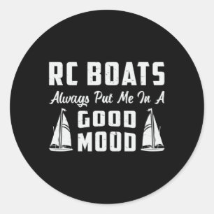 Sticker Rond RC Boat Me Placer De Bonne Humeur Modèle Funny RC