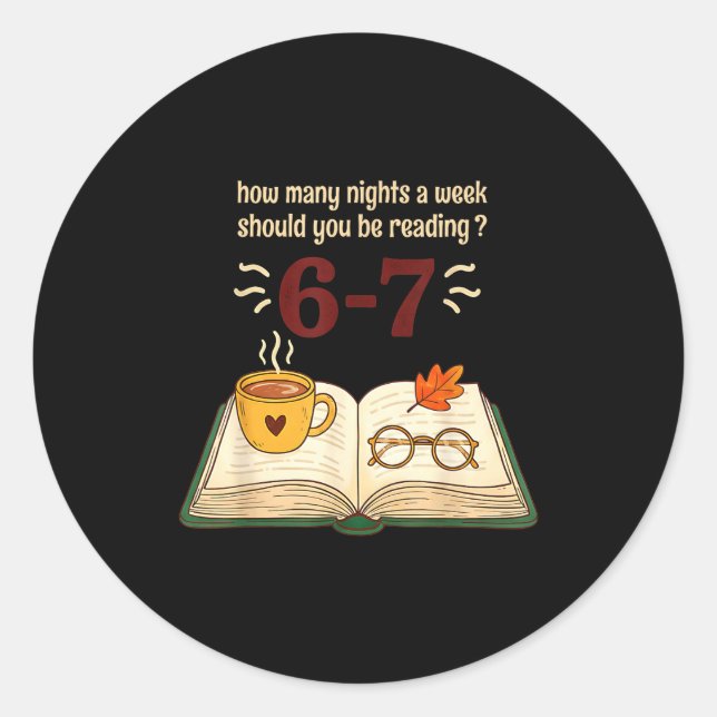 Sticker Rond Read 6–7 Nights Funny Reading  (Devant)