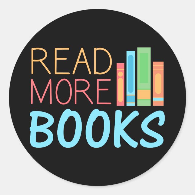 Sticker Rond Read More Books (Devant)