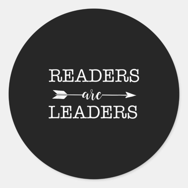 Sticker Rond Reader Are Leaders - Uplifting Motivational Slogan (Devant)
