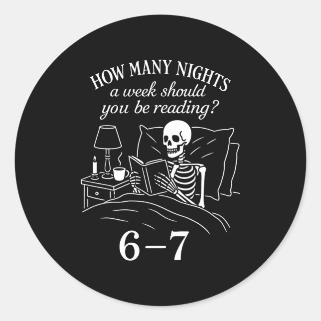 Sticker Rond Reading 67 Meme Englieacher Funny 67 Book Lover Hu (Devant)