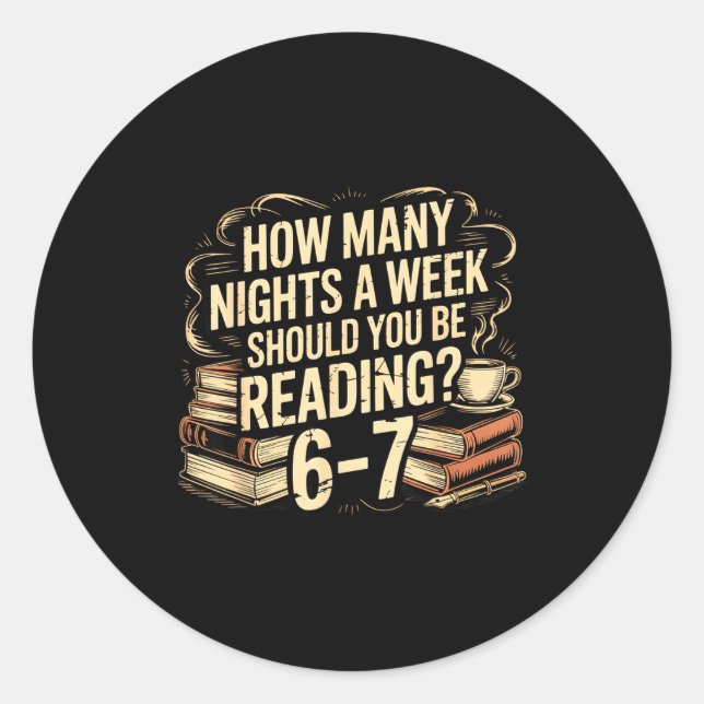 Sticker Rond Reading 67 Meme Englieacher Funny 67 Librarian  (Devant)