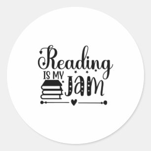 Sticker Rond Reading Art Reading Is My Jam