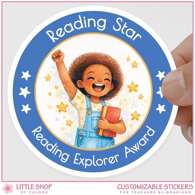 Sticker Rond Reading Star Teacher Encouragement Award (Créateur téléchargé)