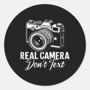Sticker Rond Real Cameras Ne Texte Pas Drôle Snapshot Photograp