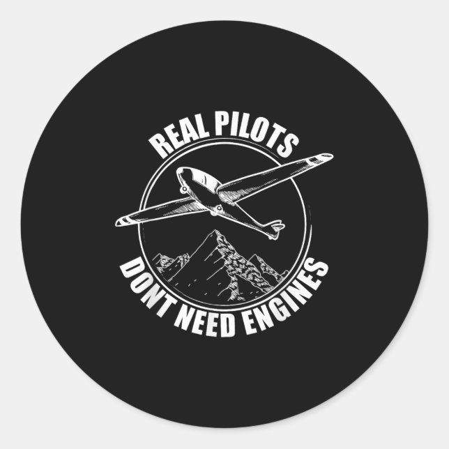Sticker Rond Real Lots Dont Need Engines - Glider Lot Gift  (Devant)
