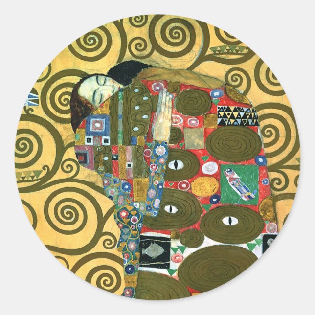 Sticker Rond Réalisations alias L'Embrassement de Gustav Klimt (Devant)
