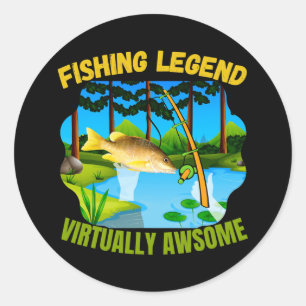 Sticker Rond Réalité Virtuelle Pêche Awsome Jeu Légende du pois