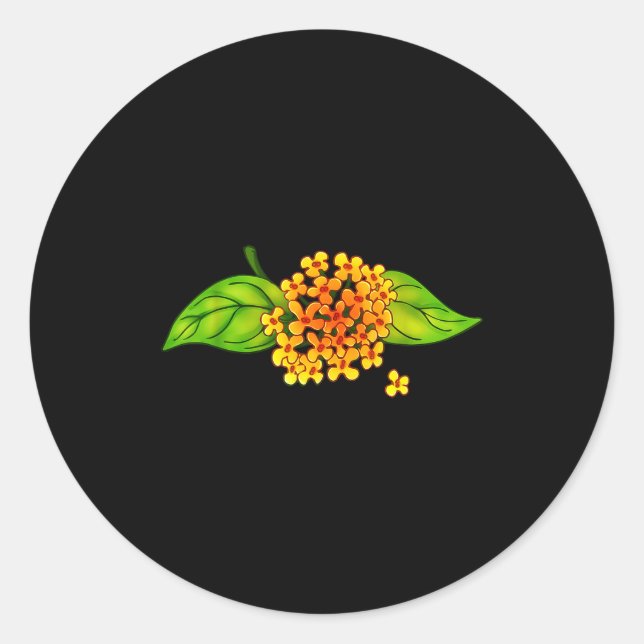 Sticker Rond Really Like Osmanthus Flower Tea Eastern Asia  (Devant)