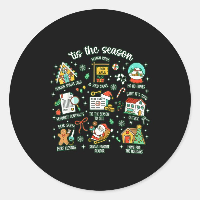 Sticker Rond Realtor Christmas Realtor Christmas Real Estate Ch (Devant)